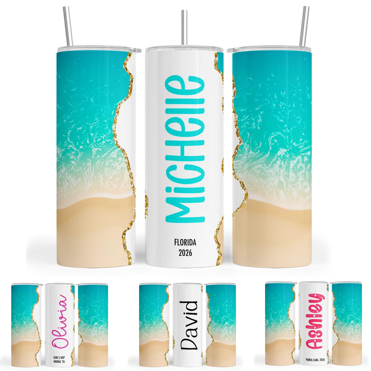 20 oz Custom Skinny Tumbler with Lid & Straw S15452