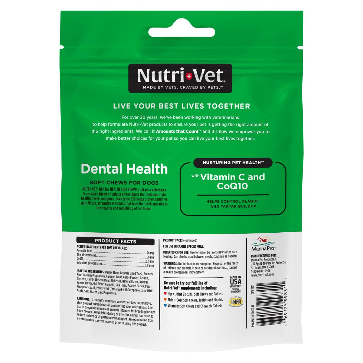 Dogs Teeth Cleaning Soft Chews 70 Count N615
