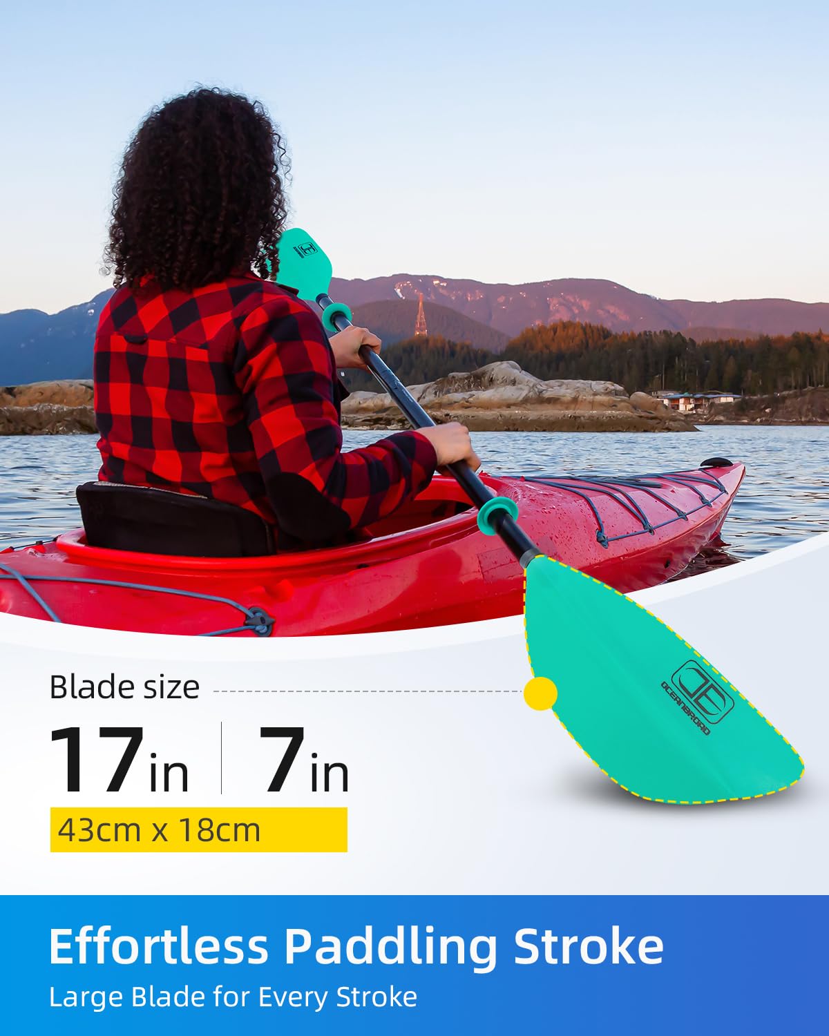 86in/218cm 90.5in/230cm Alloy Shaft 2-Piece Kayak Paddle K356