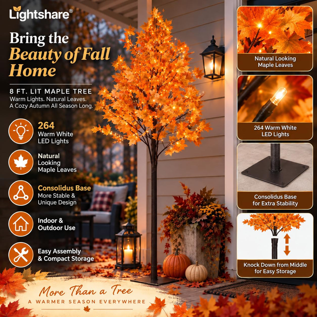 8FT Lighted Maple Tree S2187