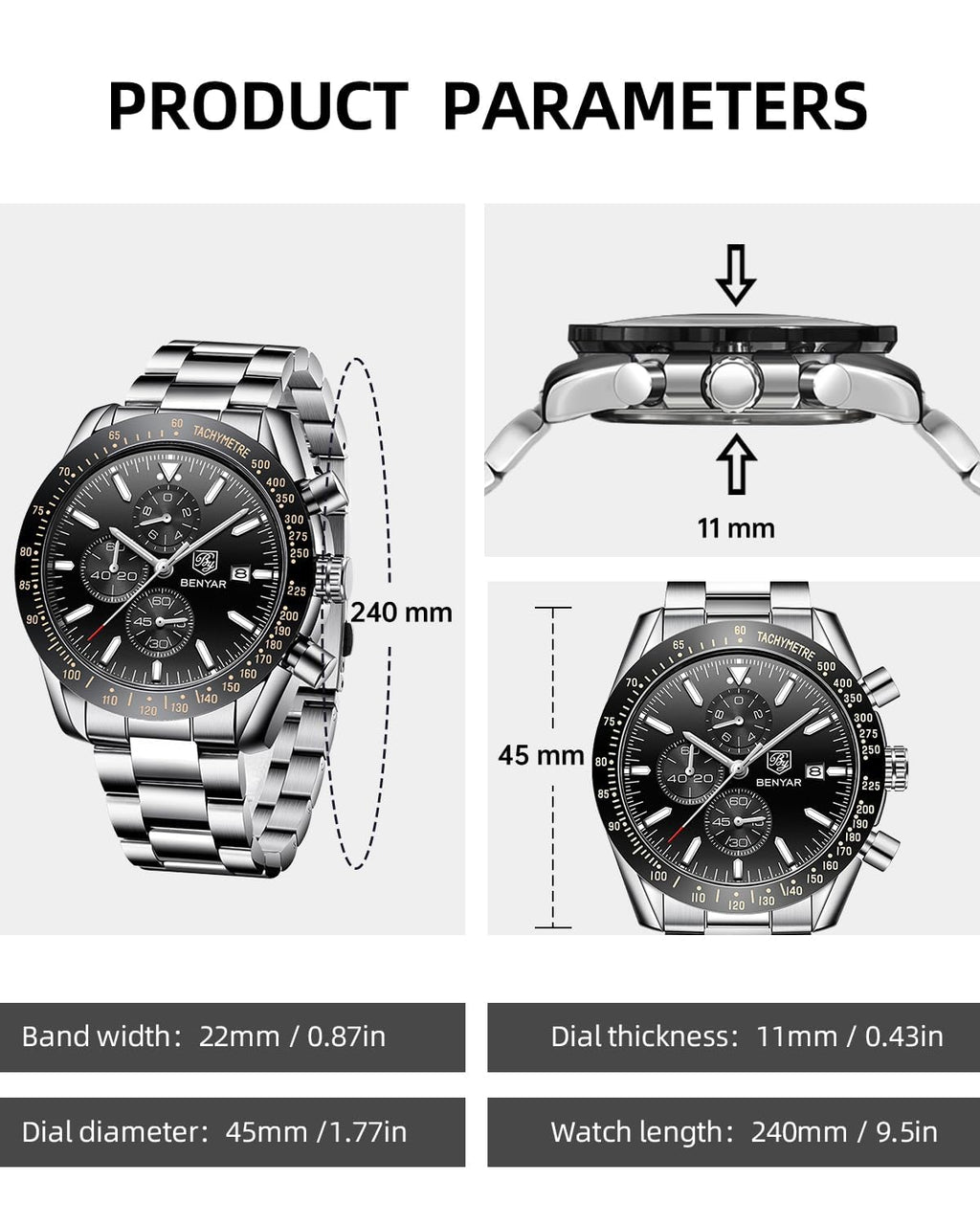 Analog Quartz Chronograph Waterproof Luminous Silicone Strap Watch O507