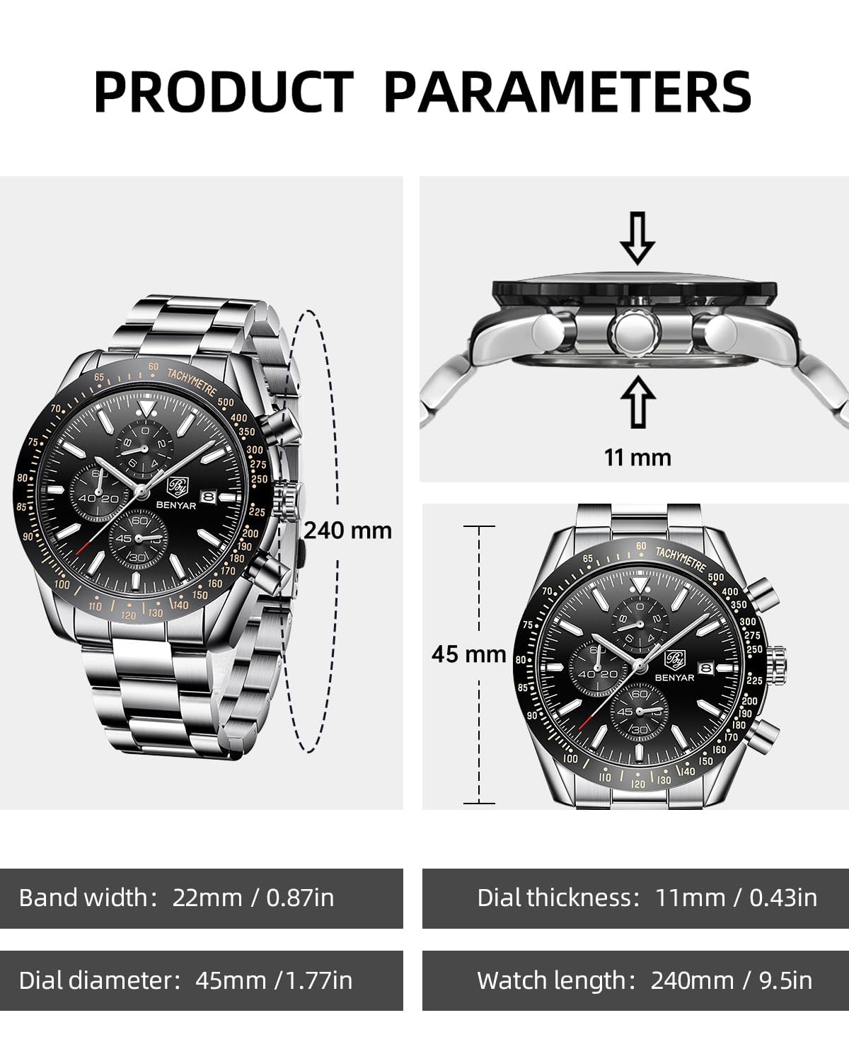 Analog Quartz Chronograph Waterproof Luminous Silicone Strap Watch O507