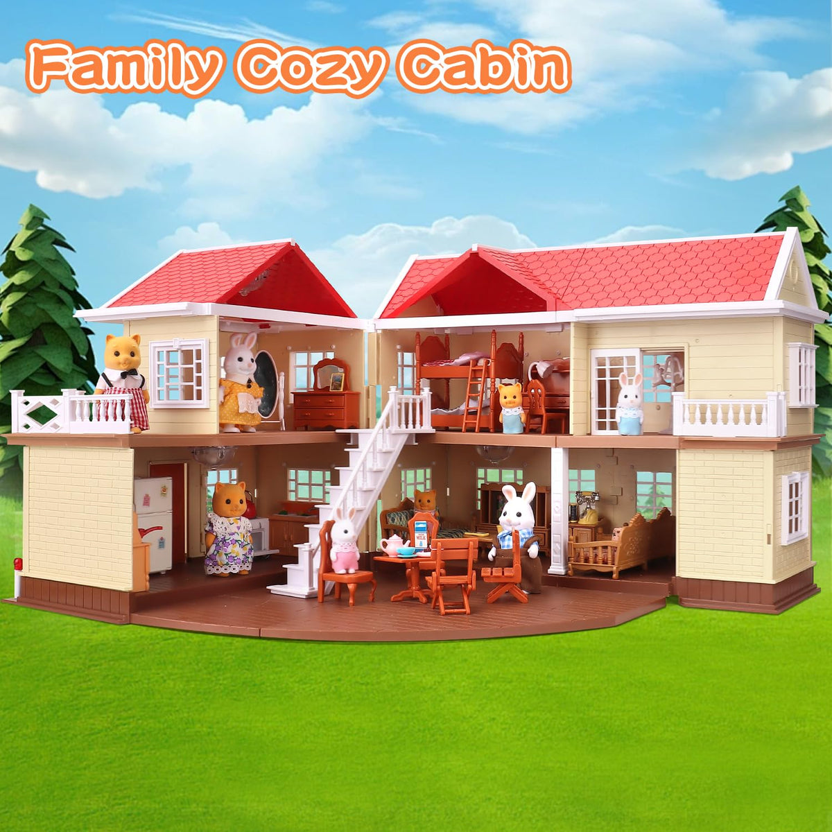 Cozy Cabin Doll House Playset W6753