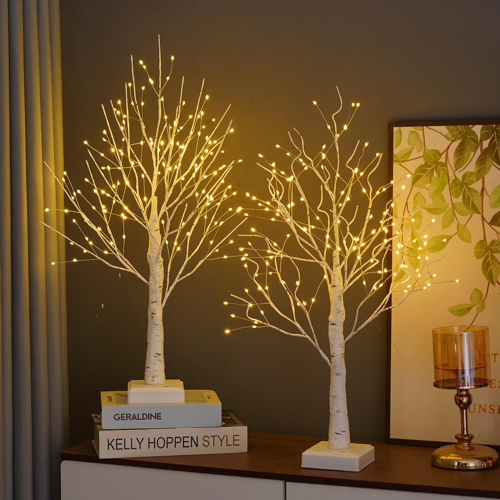 2 Pack Artificial Tree Lamp with Timer E34194