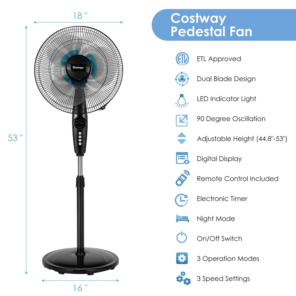 16-Inch Oscillating Pedestal Fan B163102