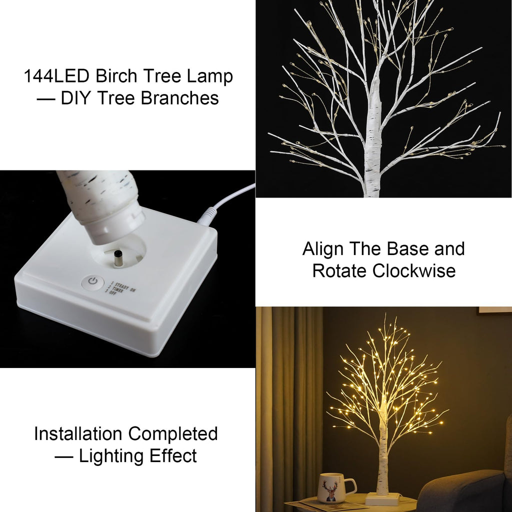 2 Pack Artificial Tree Lamp with Timer E34194