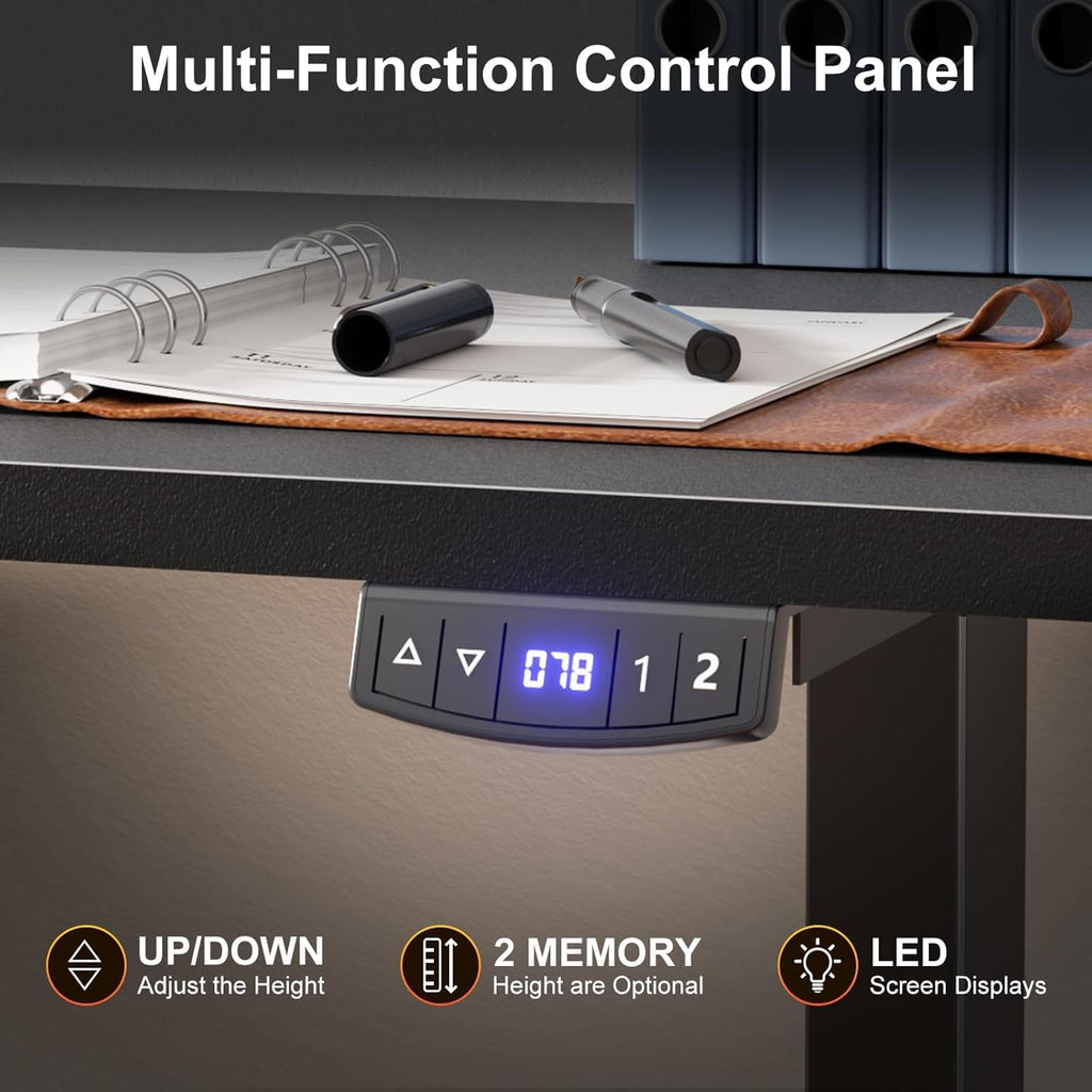 63" L Shaped Height Adjustable Standing Desk F8690