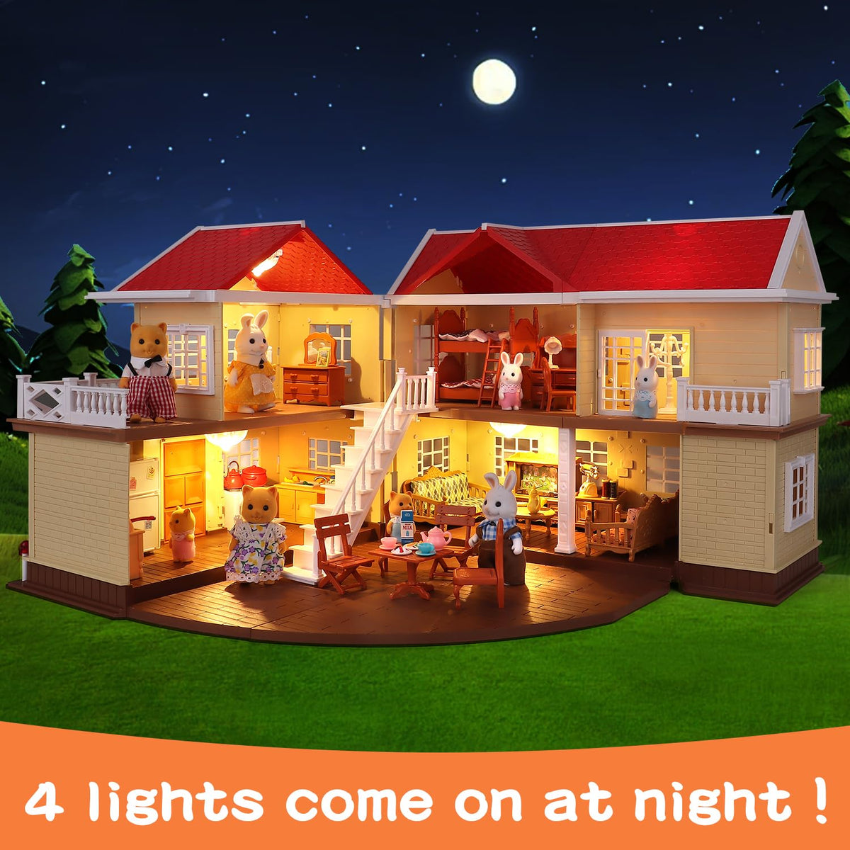 Cozy Cabin Doll House Playset W6753