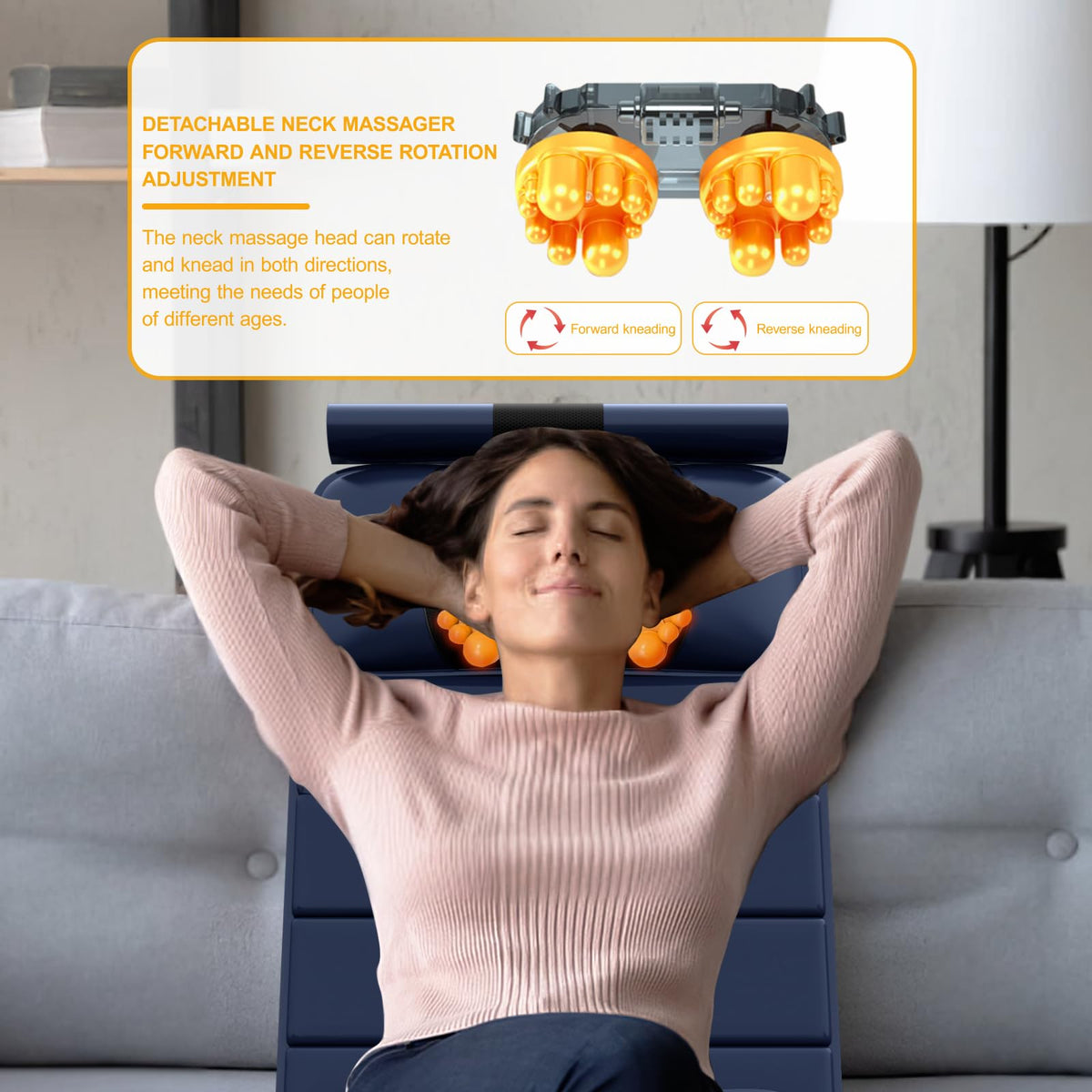 Full Body Massage Mat with Heat, 9 Vibrating Modes, Detachable Neck Massager J67949