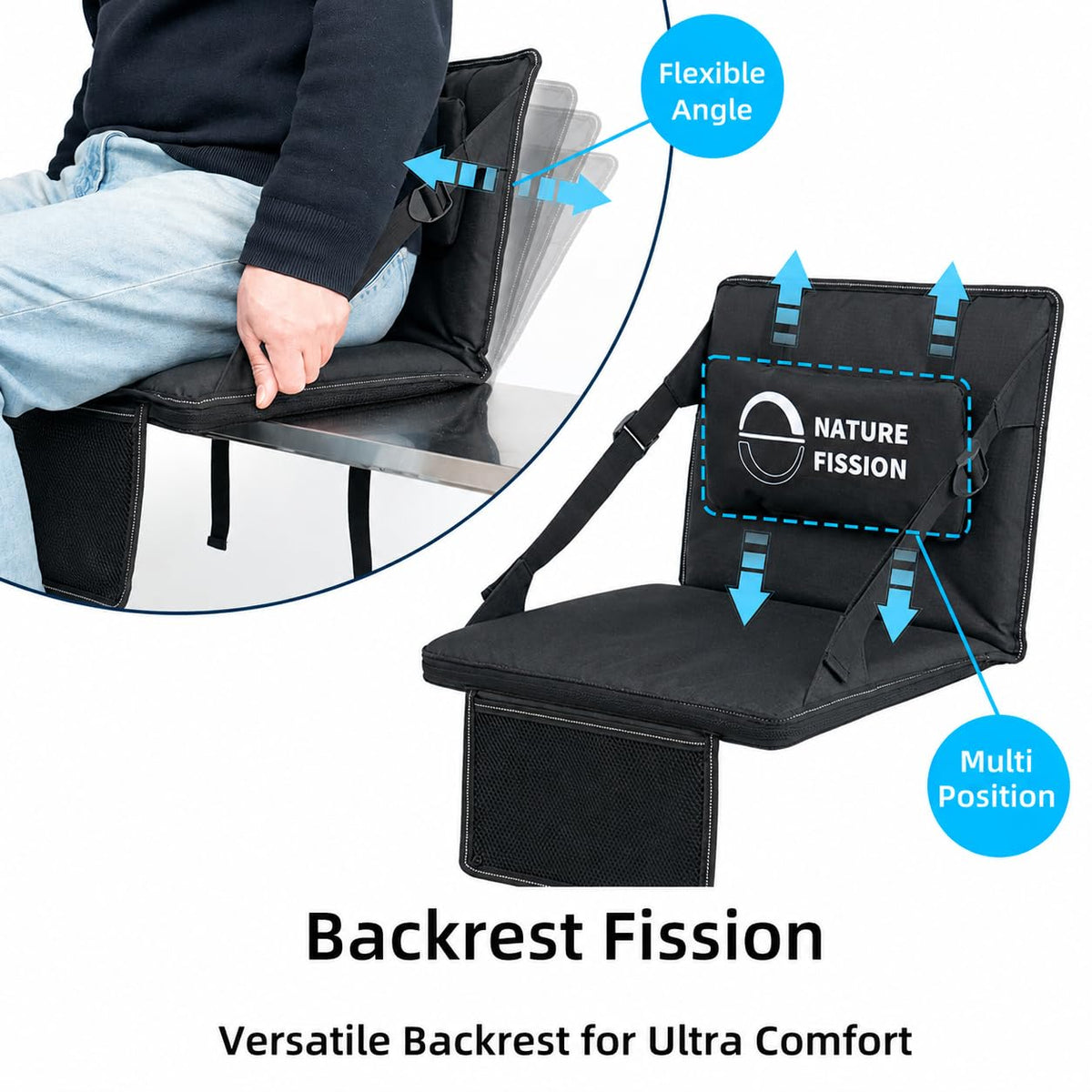 Foldable Portable Stadium Seat with Back and Lumbar Support B618