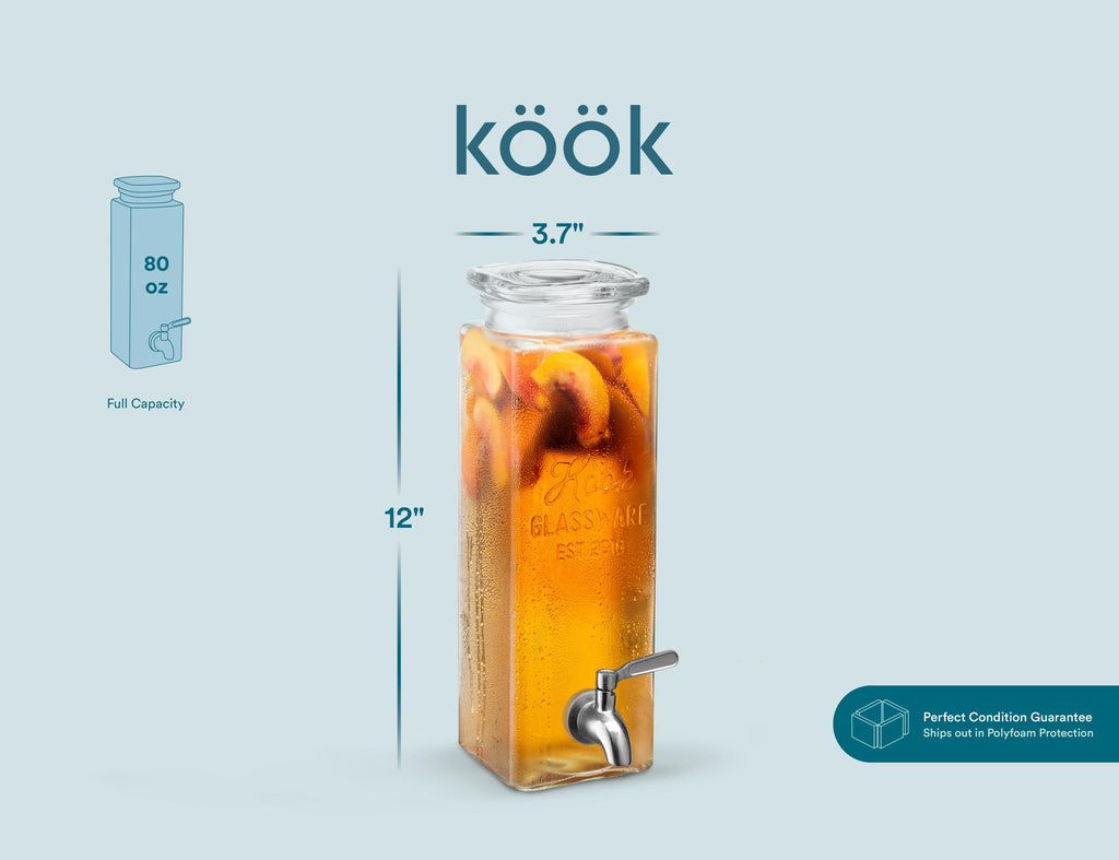 80 oz Glass Drink Dispenser with Spigot O5068