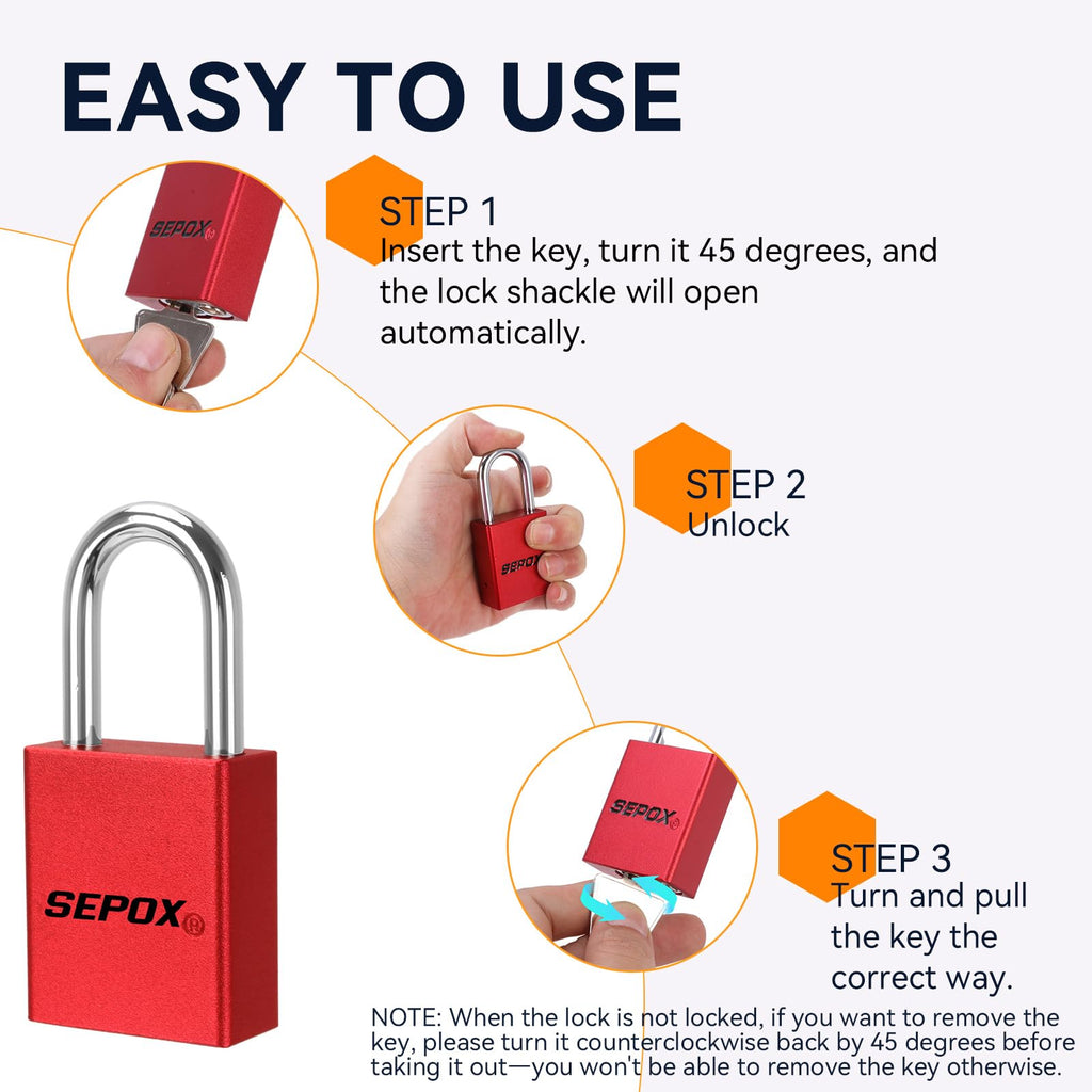 Red Aluminum Padlock Keyed Alike P86729