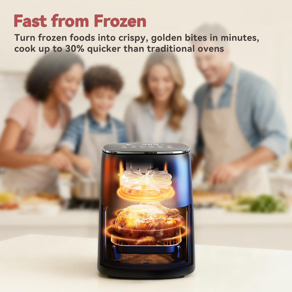 6 Qt Air Fryer with Viewing Window, 12 Presets, Nonstick Dishwasher-Safe Basket, Black I102167