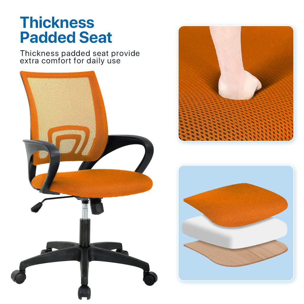 Orange Ergonomic Mid Back Mesh Office Chair P501