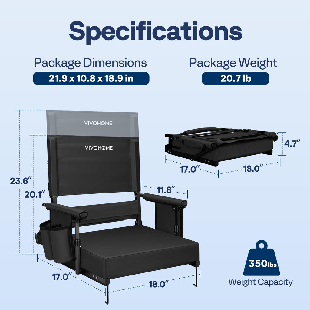 Adjustable High Back Stadium Seats with Cushion T3761