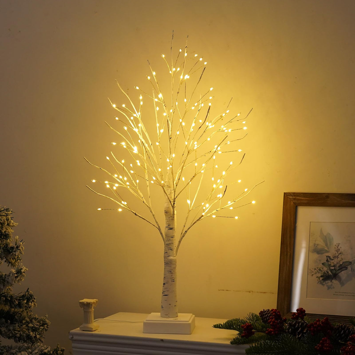 2 Pack Artificial Tree Lamp with Timer E34194