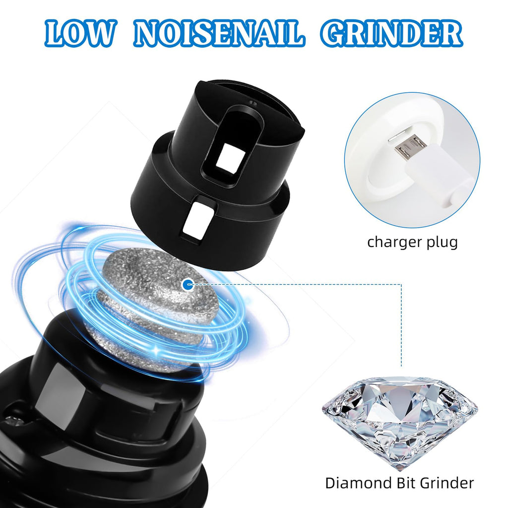 2-Speed Rechargeable Quiet Electric Pet Nail Grinder Z93702