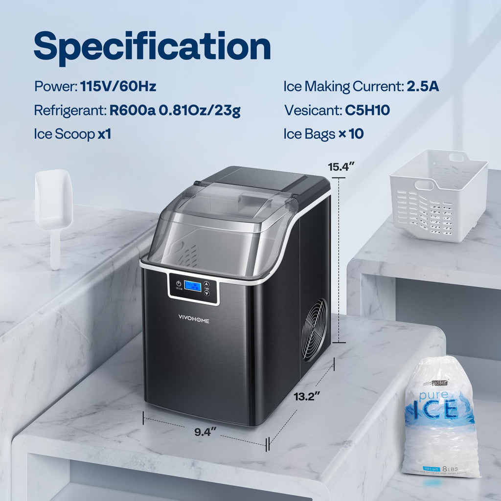 Black Countertop Ice Maker U485