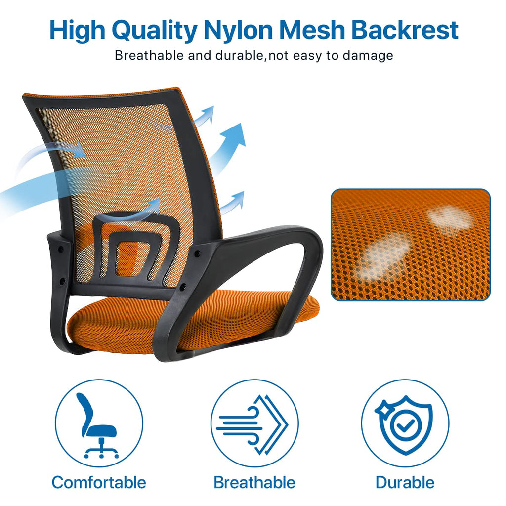 Orange Ergonomic Mid Back Mesh Office Chair P501