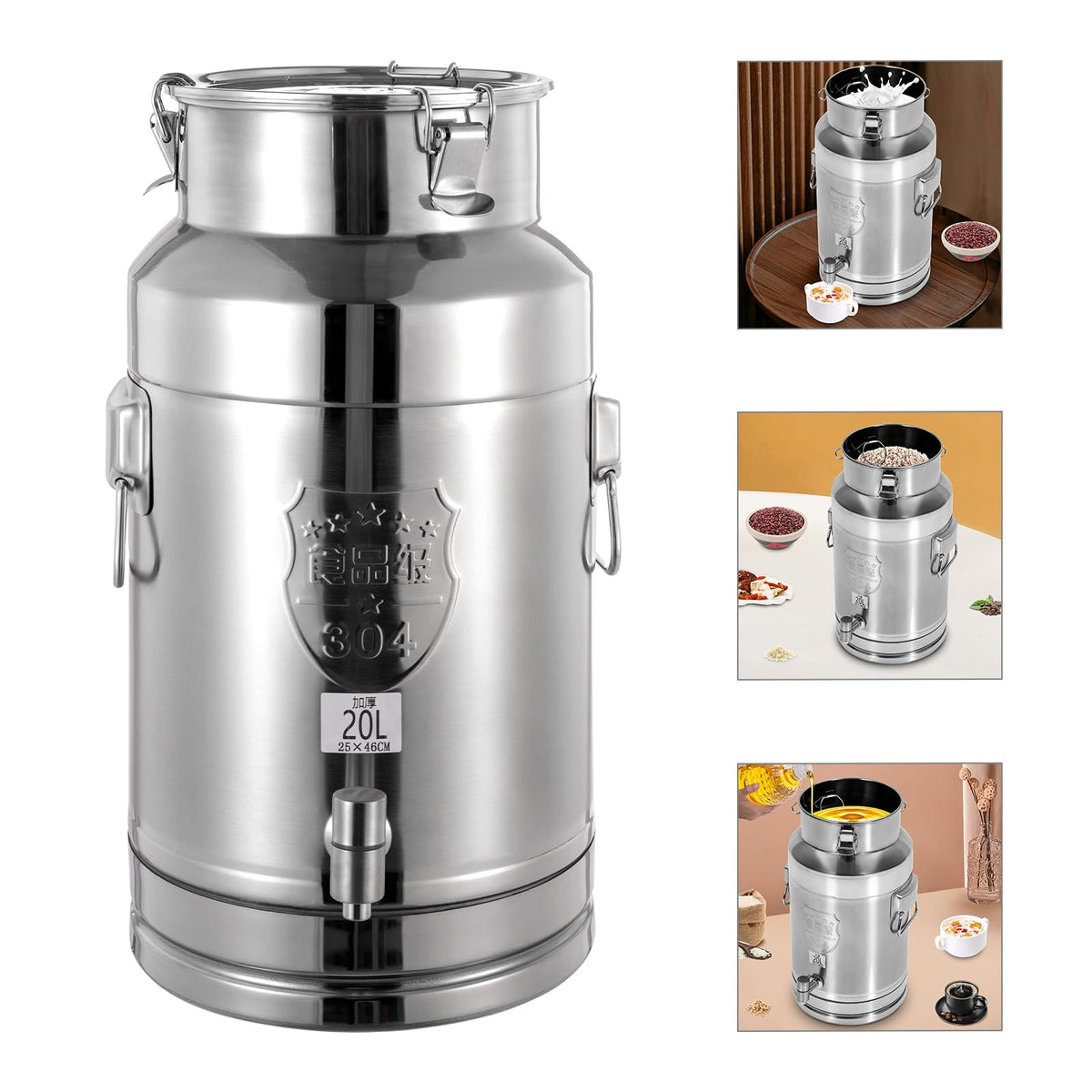 Stainless Steel 20L Milk Can with Faucet R800