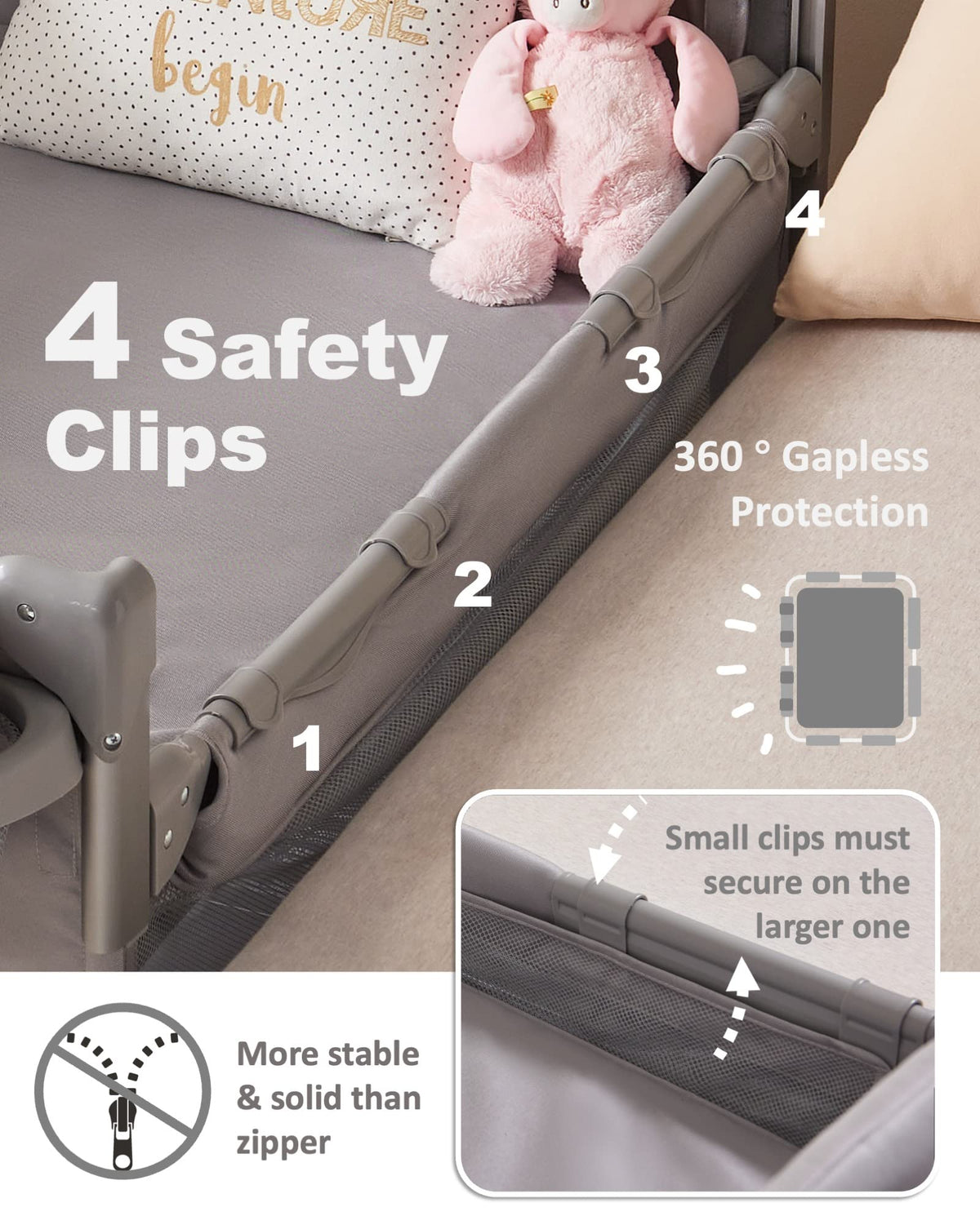 4 in 1 Baby Bassinet Bedside Sleeper S296531
