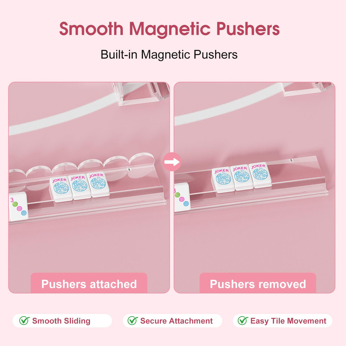 Mahjong Racks with Magnetic Pushers W981