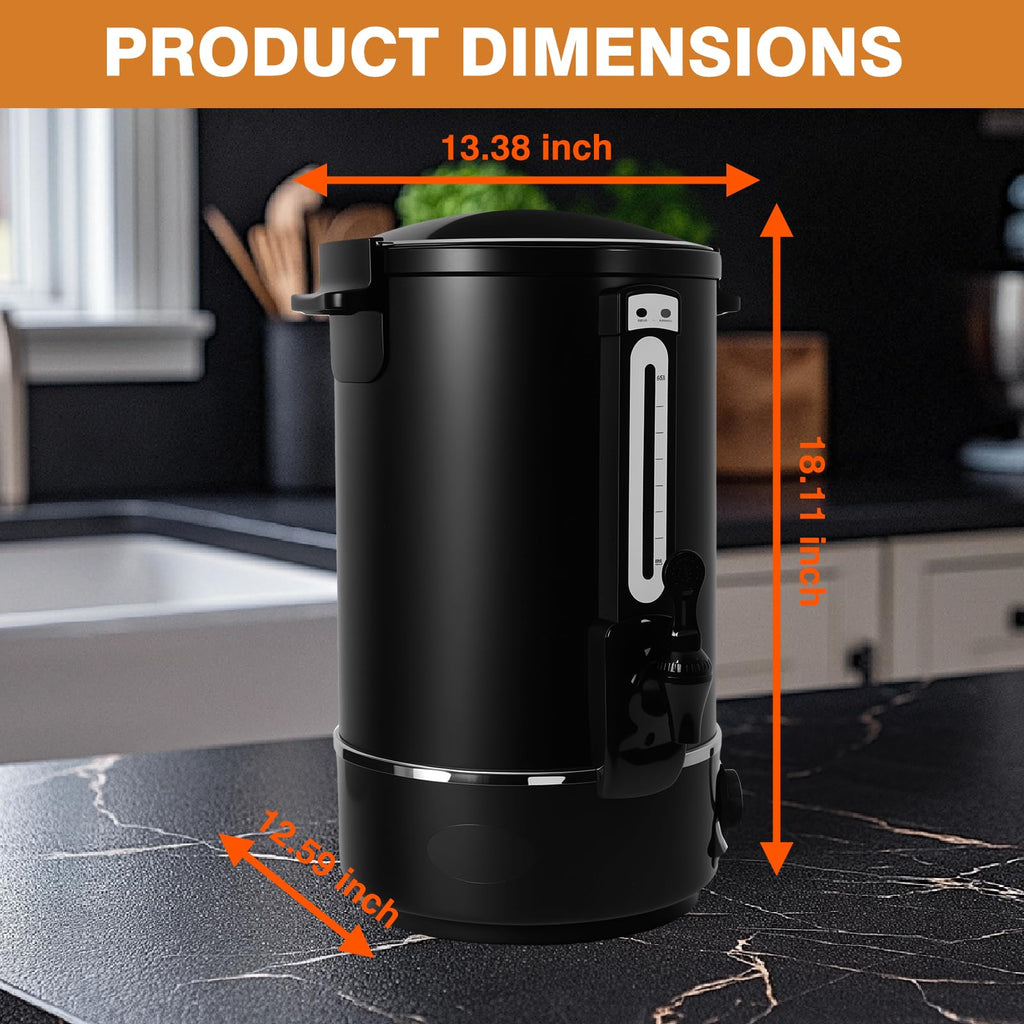 110 Cups Black Stainless Steel Commercial Coffee Urn U605