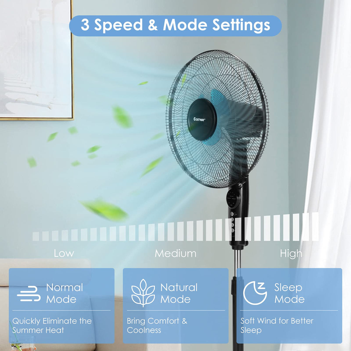 16-Inch Oscillating Pedestal Fan B163102
