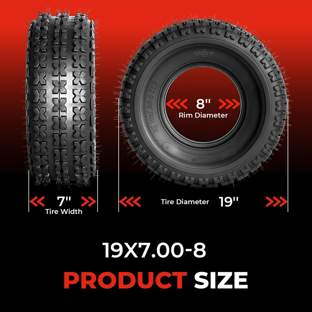 Set of 2 19x7-8 ATV UTV Tires T345160