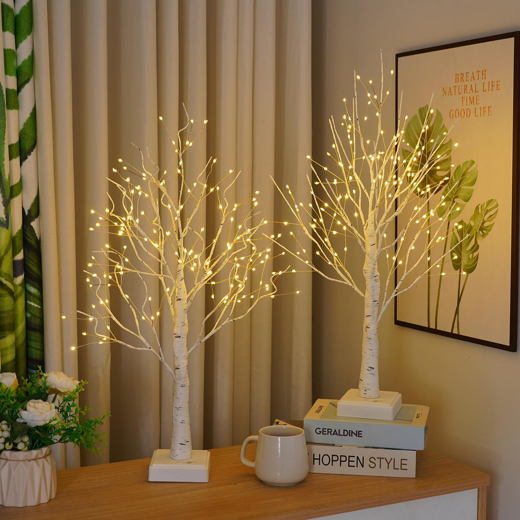 2 Pack Artificial Tree Lamp with Timer E34194