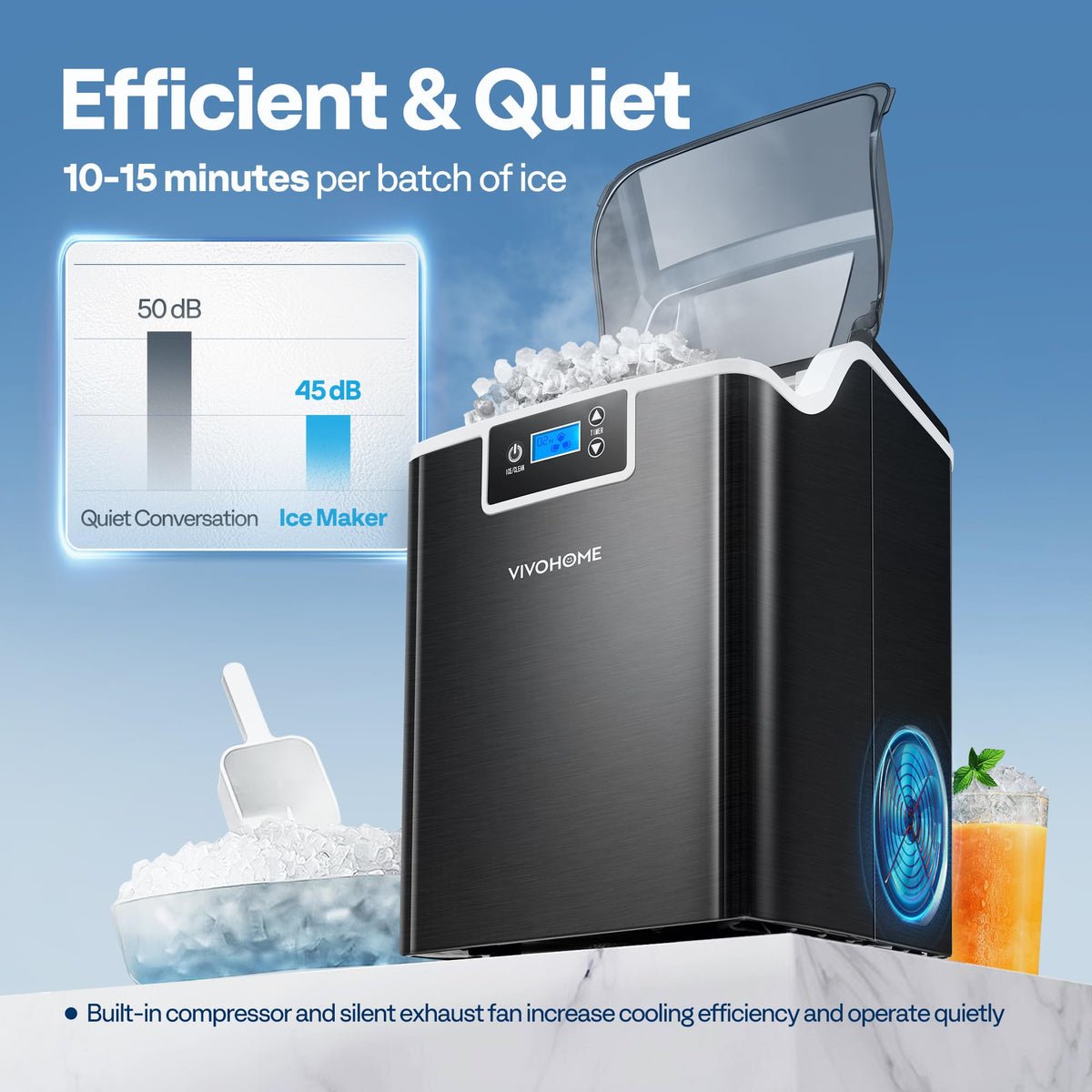 Black Countertop Ice Maker U485
