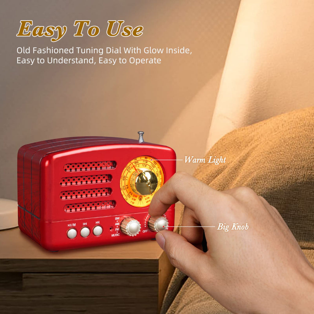 Retro Vintage AM FM Radio with Bluetooth Speaker Y506257