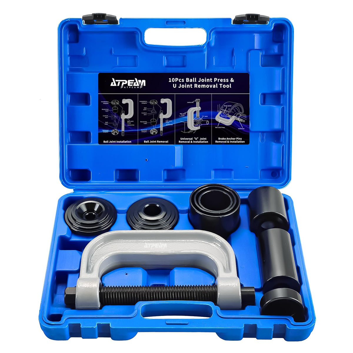 10pcs Ball Joint Press Kit U Joint Removal Tool with 4x4 Adapters P8178