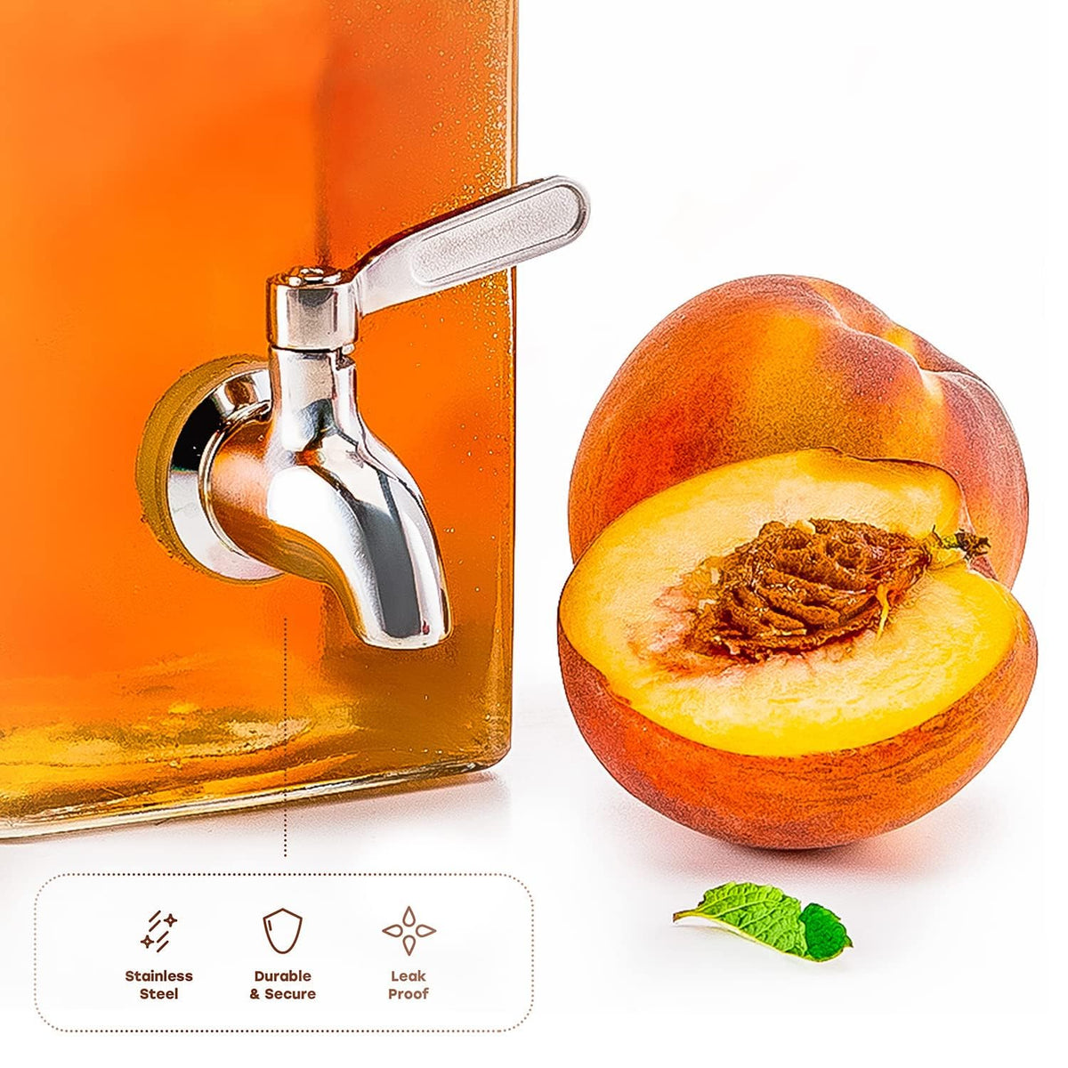 80 oz Glass Drink Dispenser with Spigot O5068