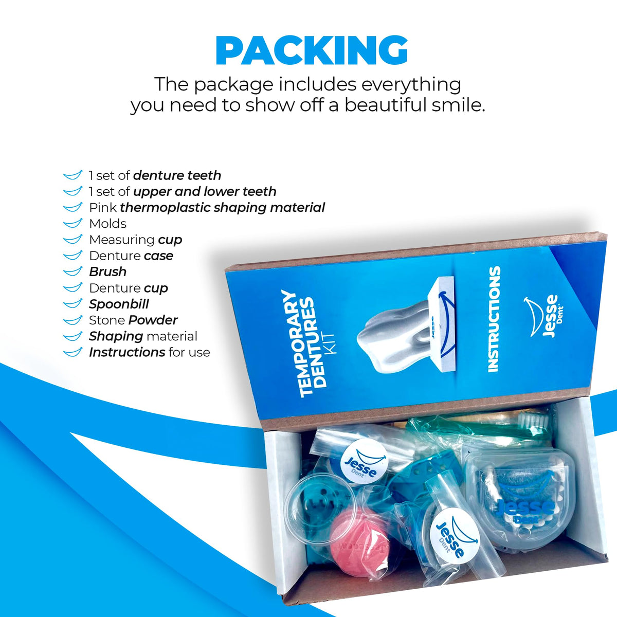 Customizable Dentures Kit with 12 Pieces M331