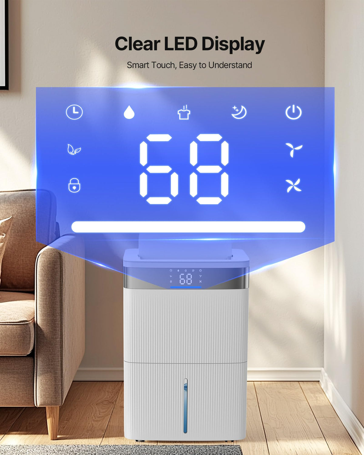 80 Pints Dehumidifier with Drain Hose R412