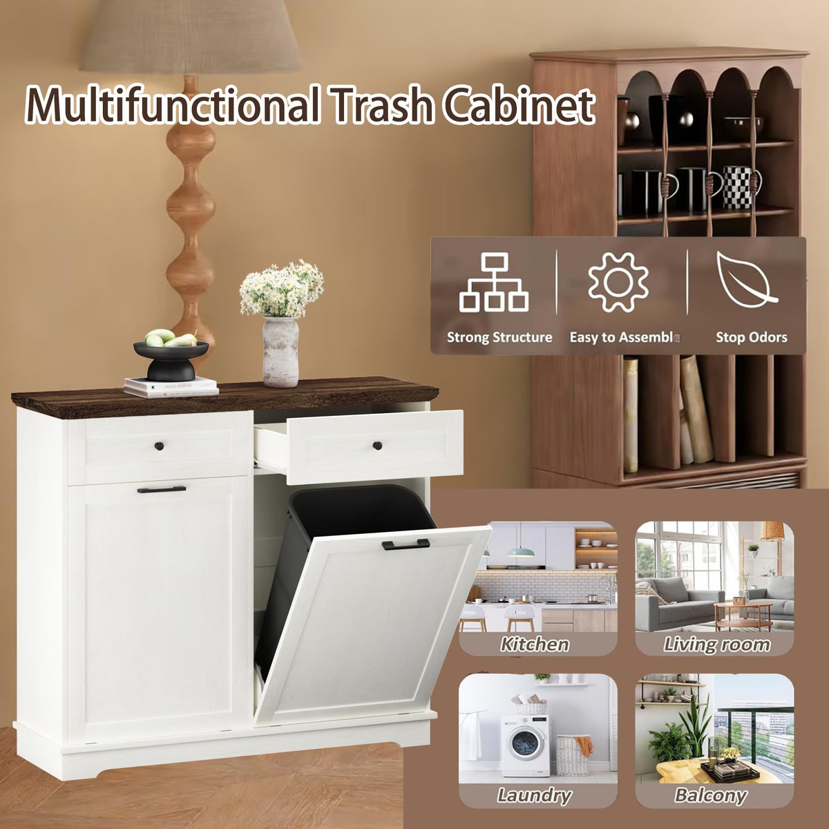 20 Gallon Double Tilt-Out Trash Cabinet U457