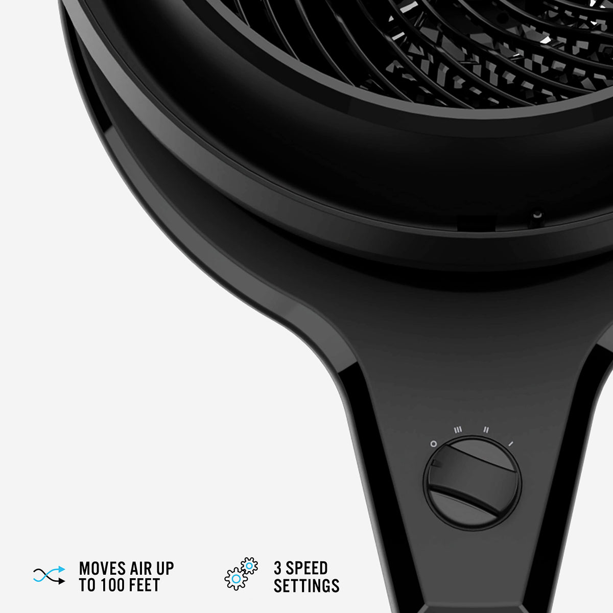 Whole Room Air Circulator Pedestal Fan, 3 Speeds, Black J98502