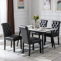 Black PU Leather Upholstered Dining Chairs Set of 4 Q404