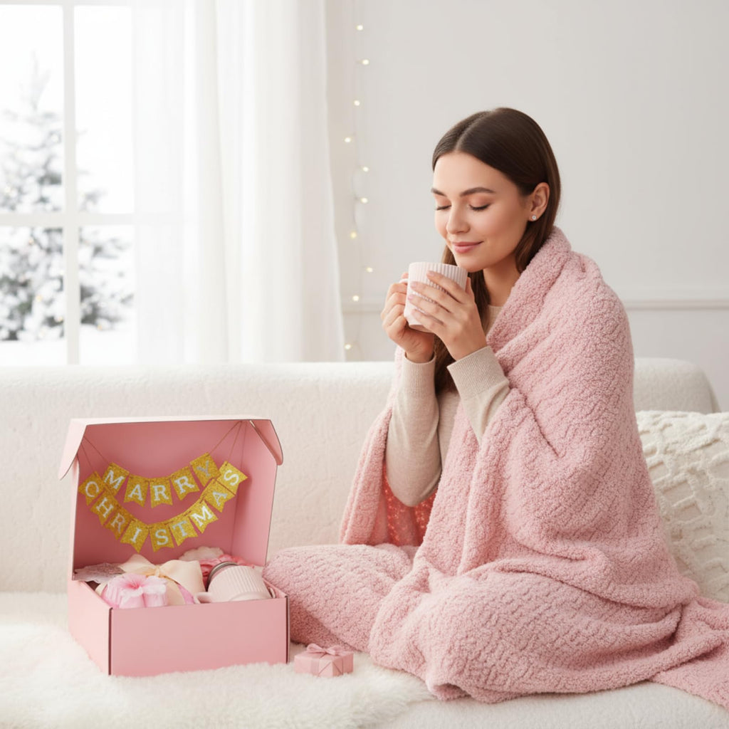 Birthday Gift Basket for Women, Spa Relaxation Set, Pink E635