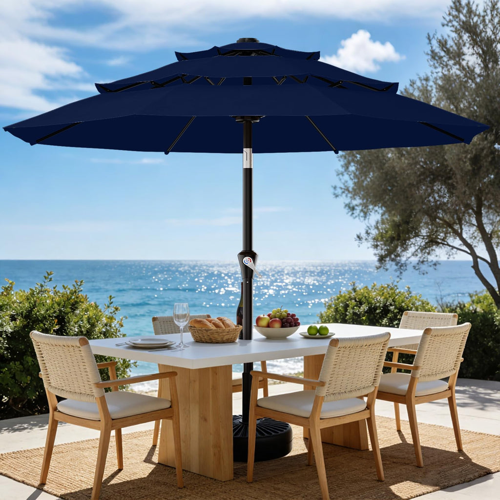 9ft 3-Tier UV Protection Windproof Patio Umbrella A766213
