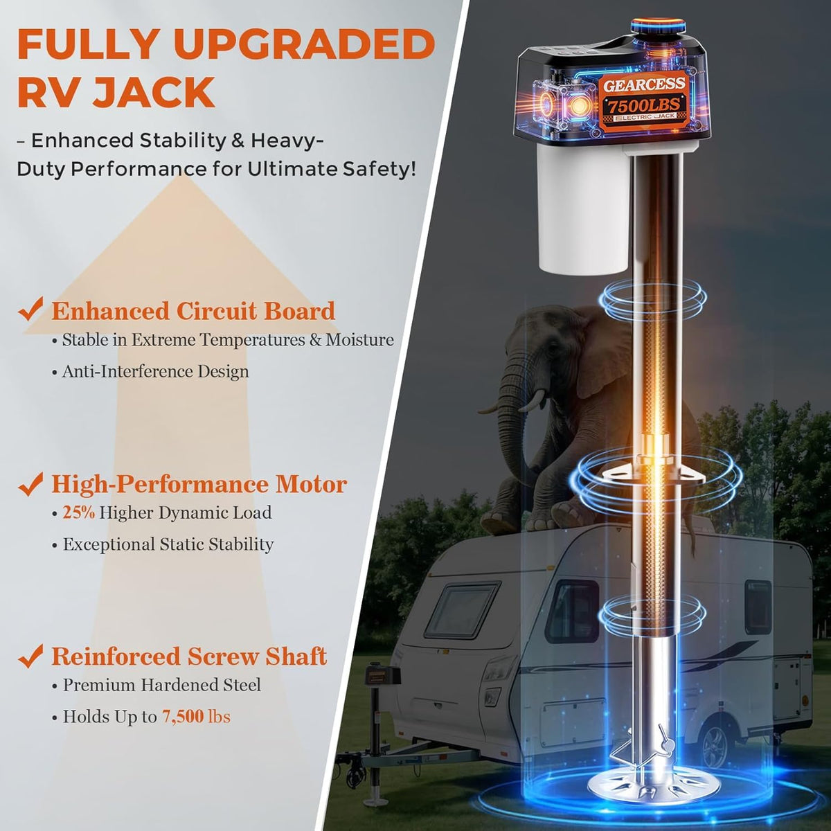Electric Trailer Jack 7500LBS with Remote N26694