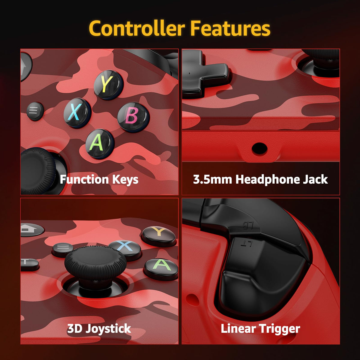 Wireless Controller for X-BOX One/PC Camo Red I6547