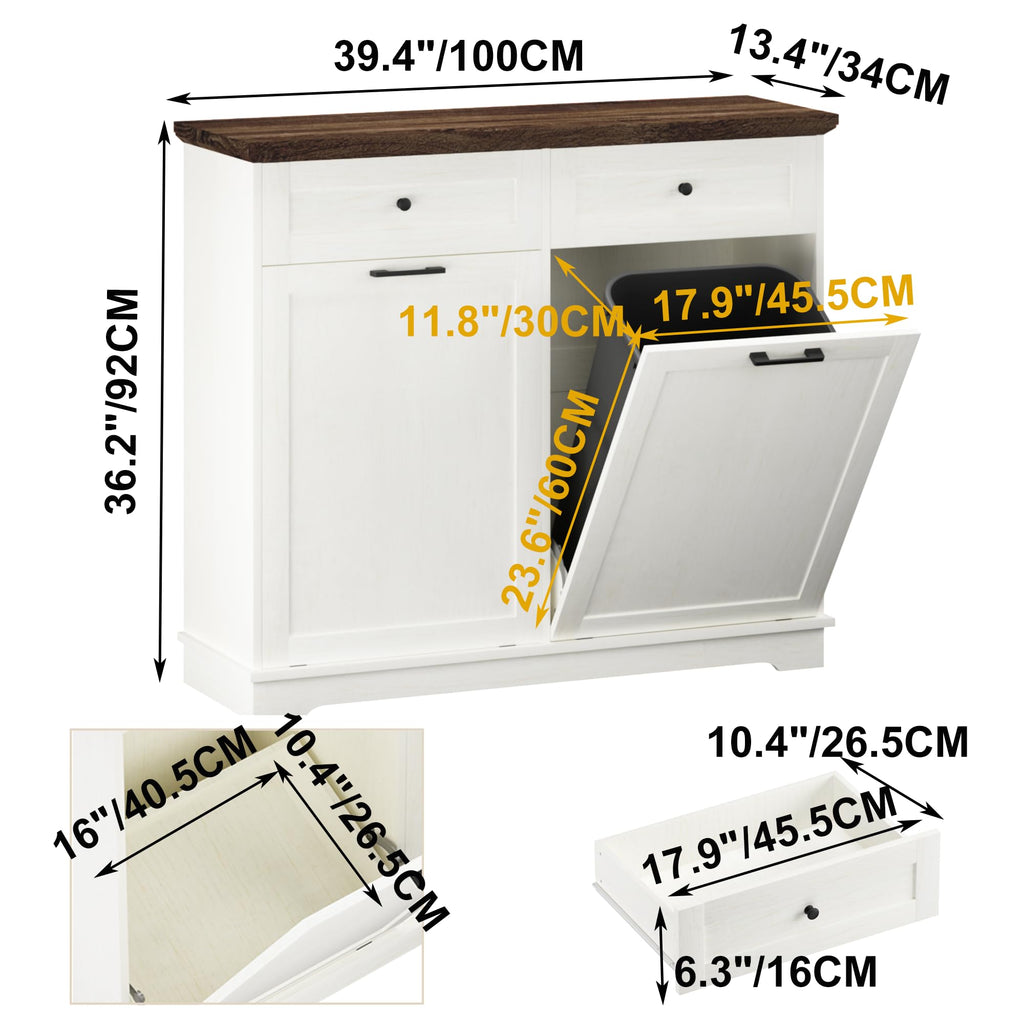 20 Gallon Double Tilt-Out Trash Cabinet U457
