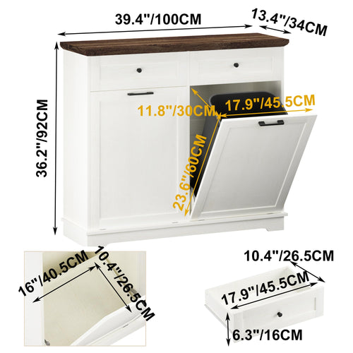 20 Gallon Double Tilt-Out Trash Cabinet U457