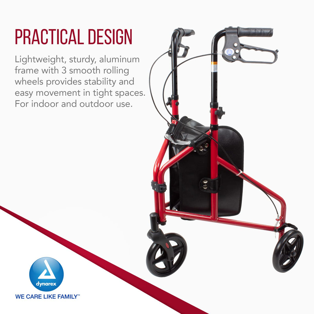 Foldable Lightweight 3-Wheel Rollator with Storage Pouch G372575