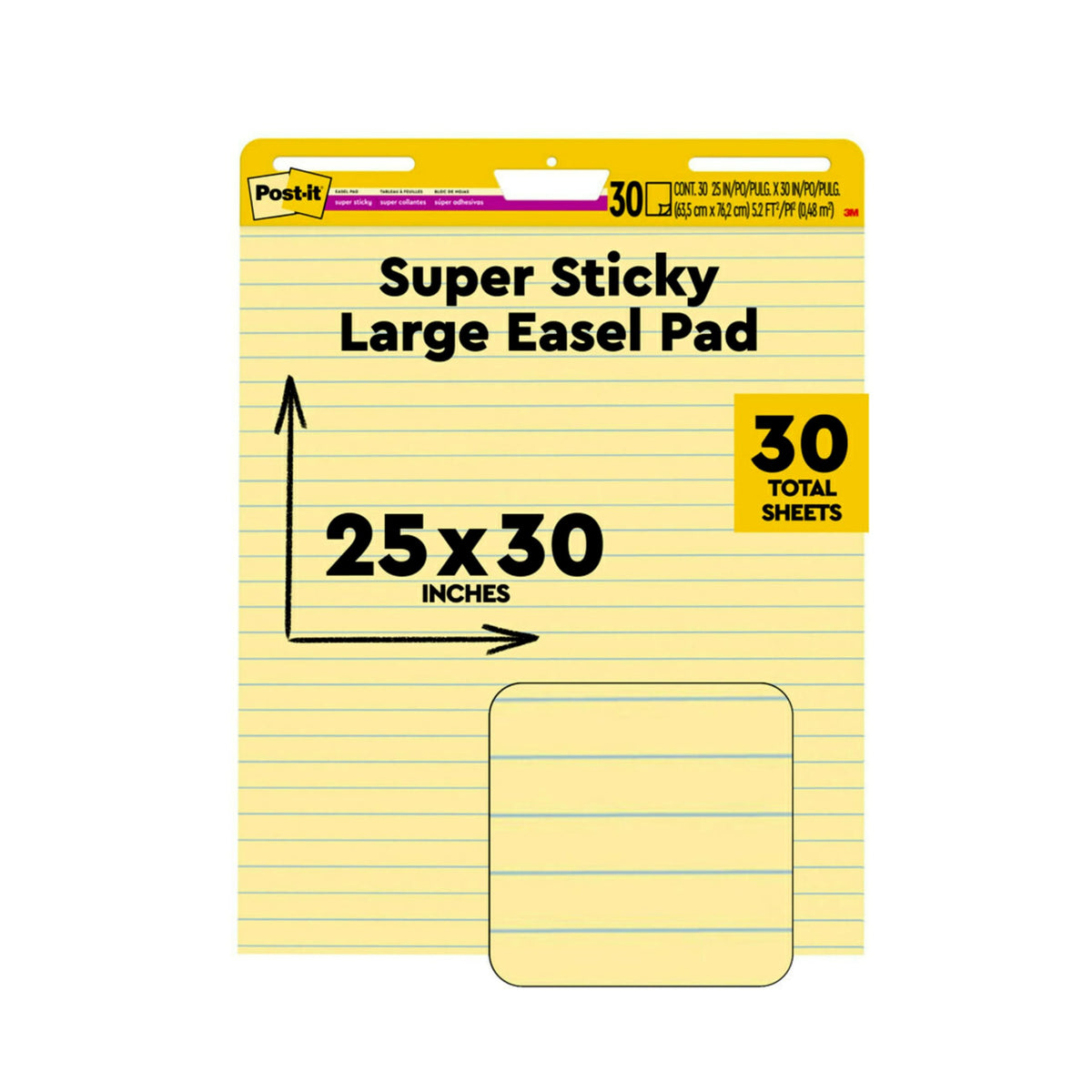 Yellow Lined Self Stick Flip Chart Paper K806