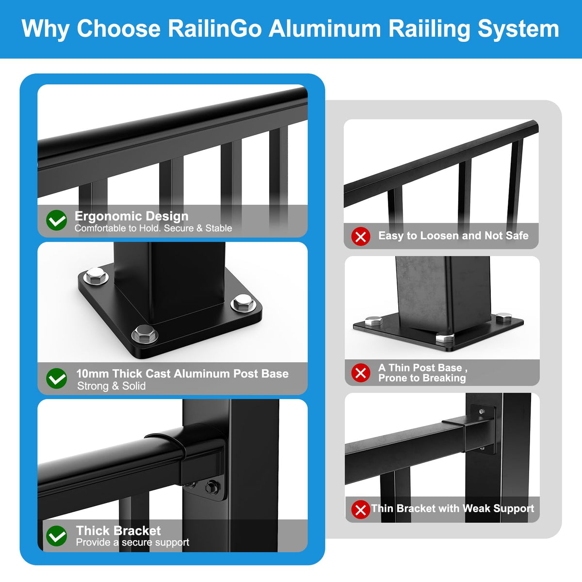 Black Aluminum Deck Railing Kit Q553863