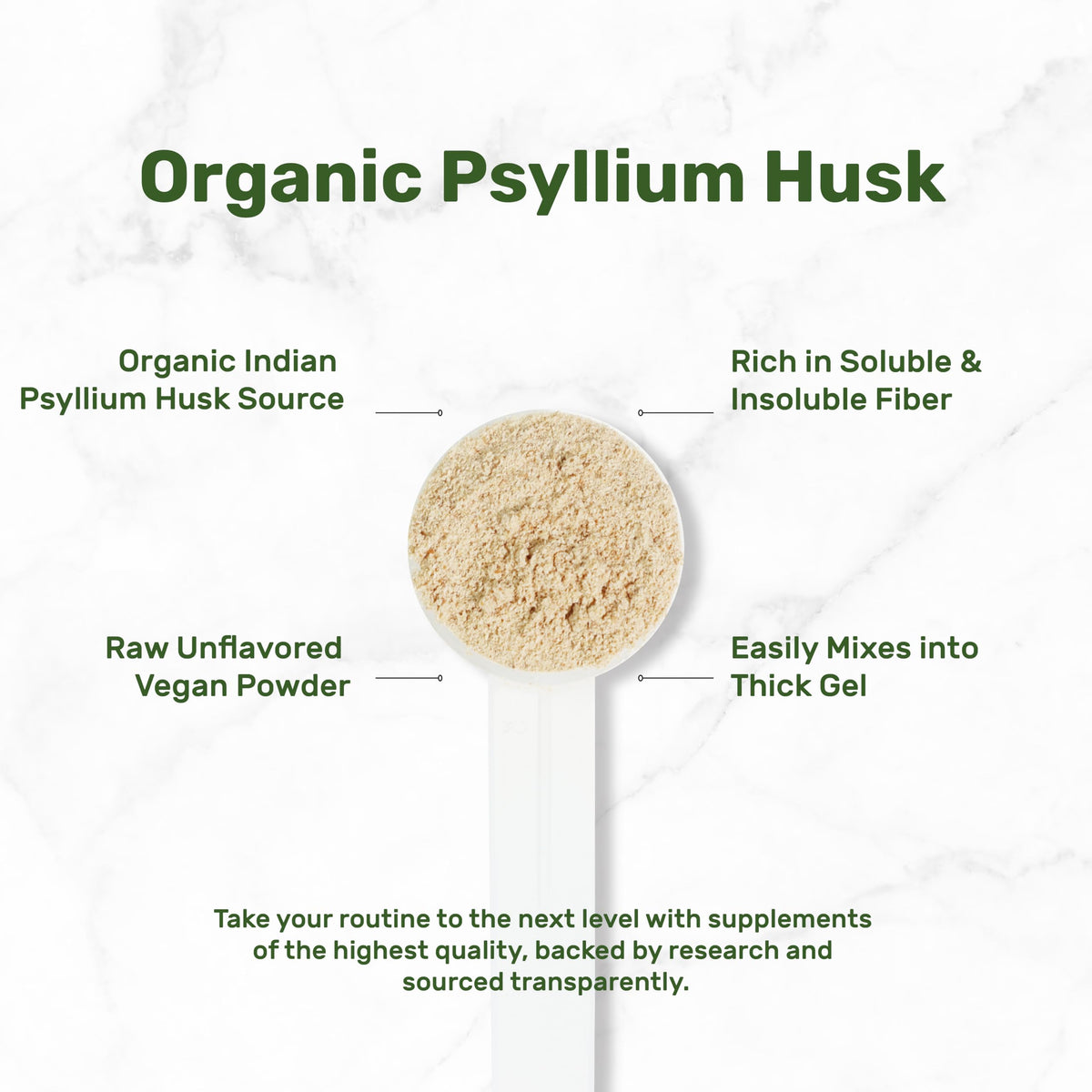 Organic Psyllium Husk Powder 3lbs Unflavored Soluble Fiber R964098
