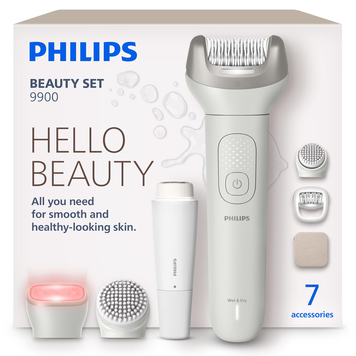 Cordless Wet and Dry Epilator with 7 Accessories X84730